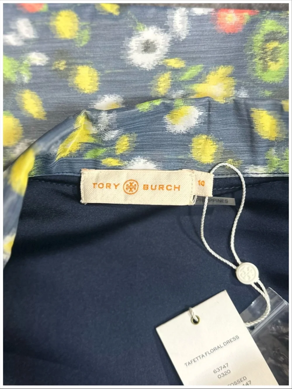 Tory Burch Taffeta Floral Silk Trim Dress Confetti NWT~ Size 10 ~ Item #W9 ~$798